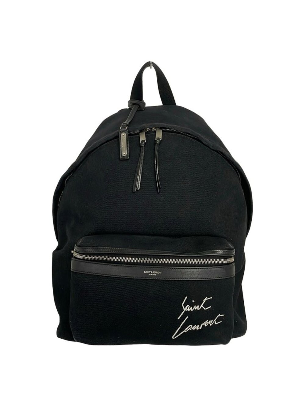 Saint Laurent Paris Backpack City Black Leather